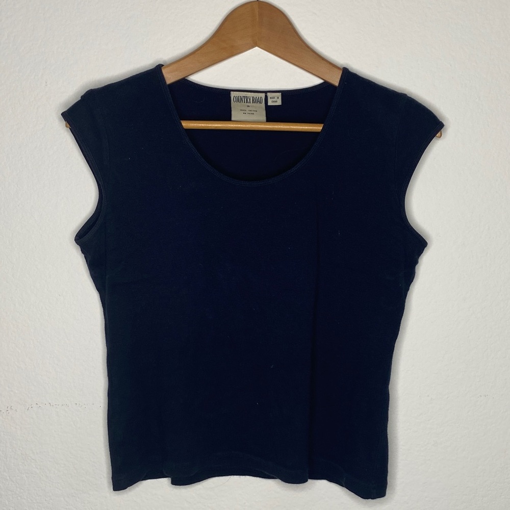Black Cap Sleeve Cropped Top